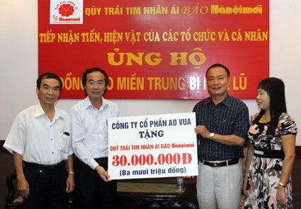 Công ty cổ phần Ao Vua ủng hộ 30 triệu đồng để xây nhà tình nghĩa cho gia đình nghèo ở Lai Châu